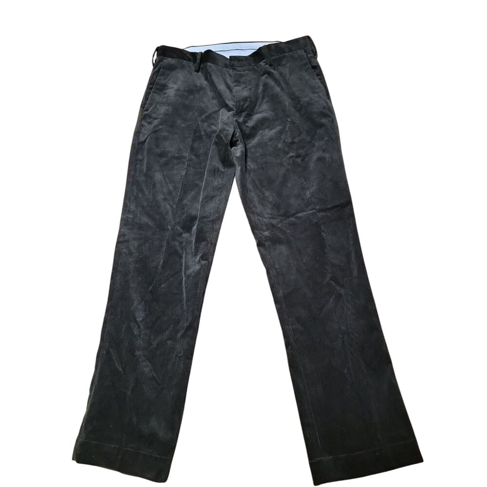 Polo Ralph Lauren Black Flat Front Corduroy Pants Size 36/32